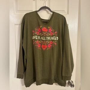 NATURAL LIFE Green Sweatshirt with Pockets